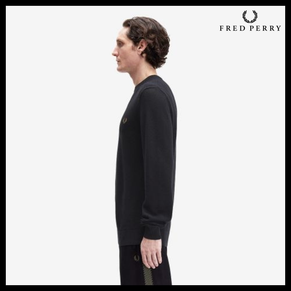 【FRED PERRY】Pique Stitch Knit Black