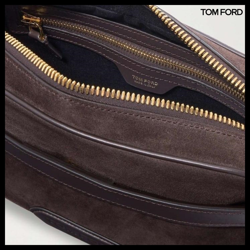 【TOM FORD】MESSENGER BAG SUEDE BROWN