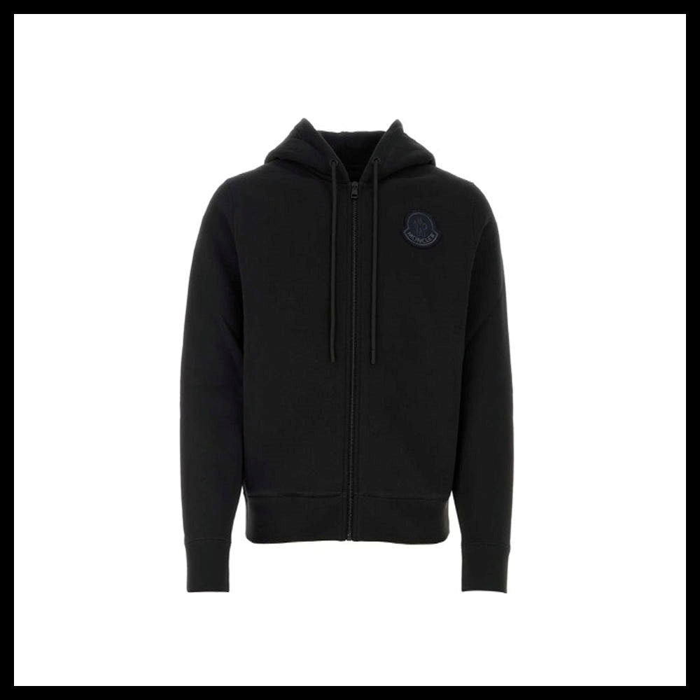 【MONCLER】Logo Hooded Zip-Up Black Men