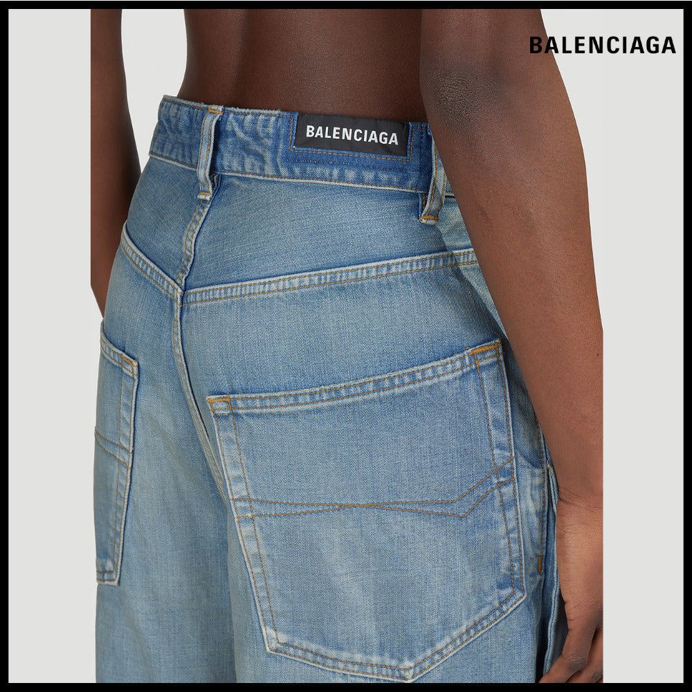 【BALENCIAGA】Double-Front Draped Jeans