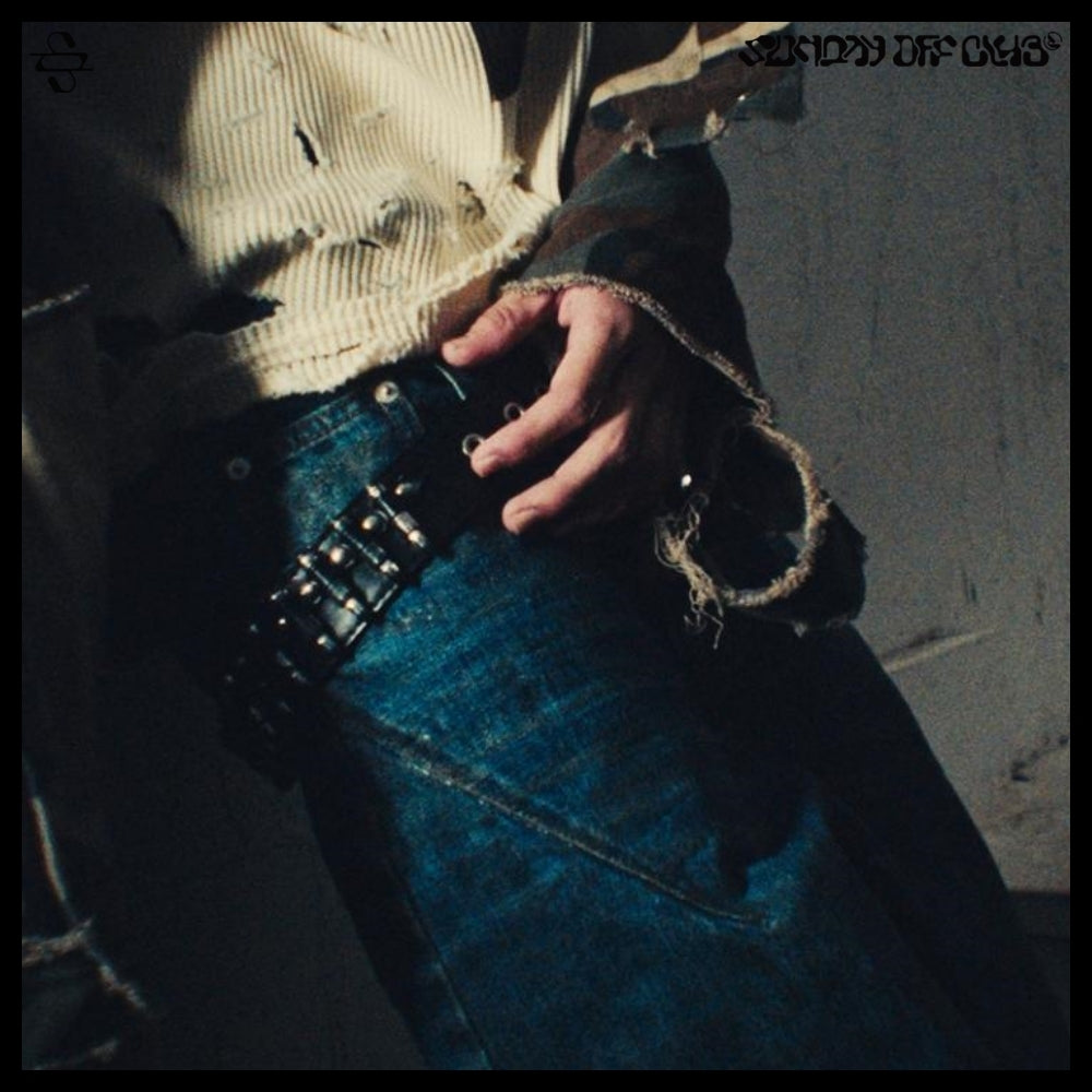 【SUNDAYOFFCLUB】Waxed Wide Leg Denim Luster Blue