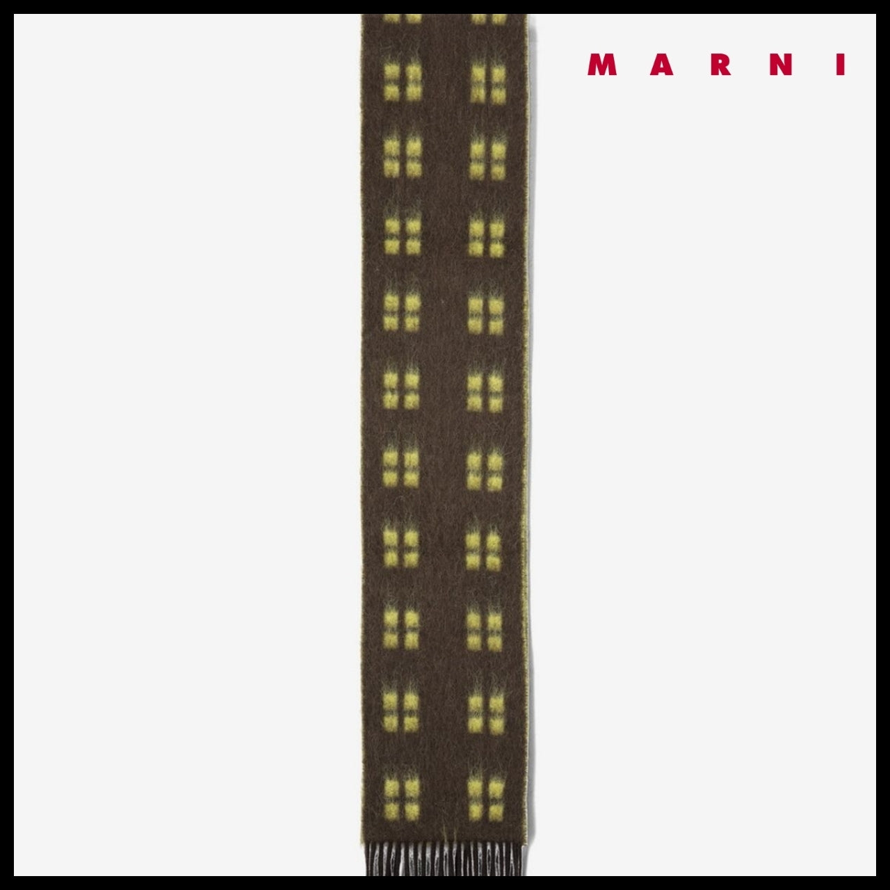 【MARNI】Square Wool Mohair Muffler Coffee