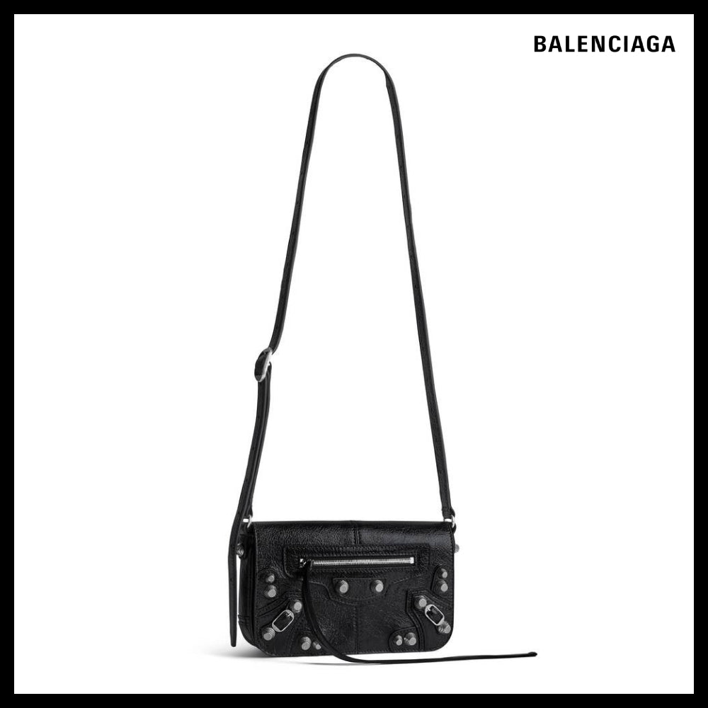 【BALENCIAGA】Le Cagole mini flap bag black Arena lambskin