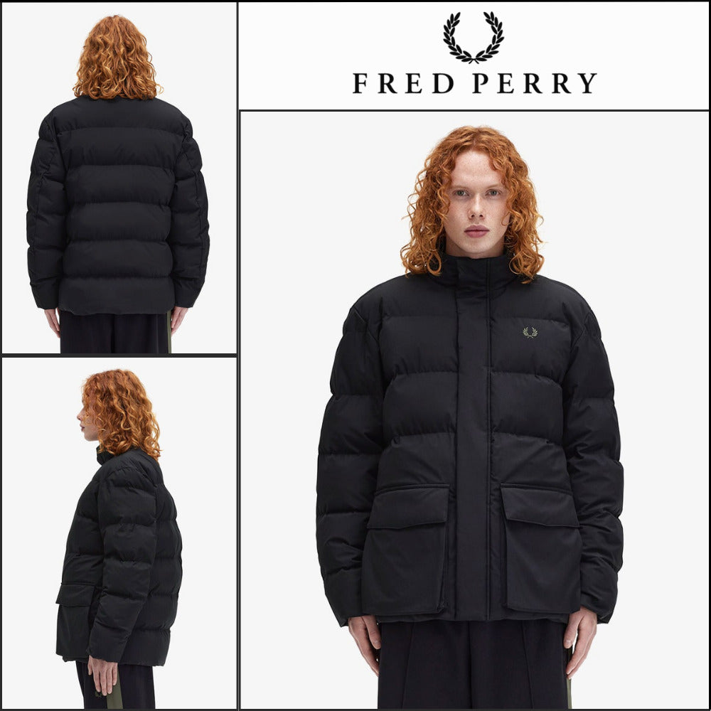【FRED PERRY】Padded Pocket Detail Jacket Black