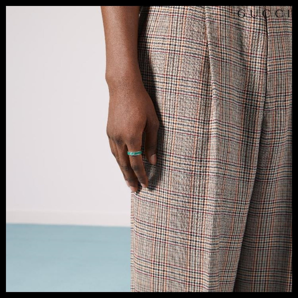 【GUCCI】Interlocking G Turquoise Enamel Ring