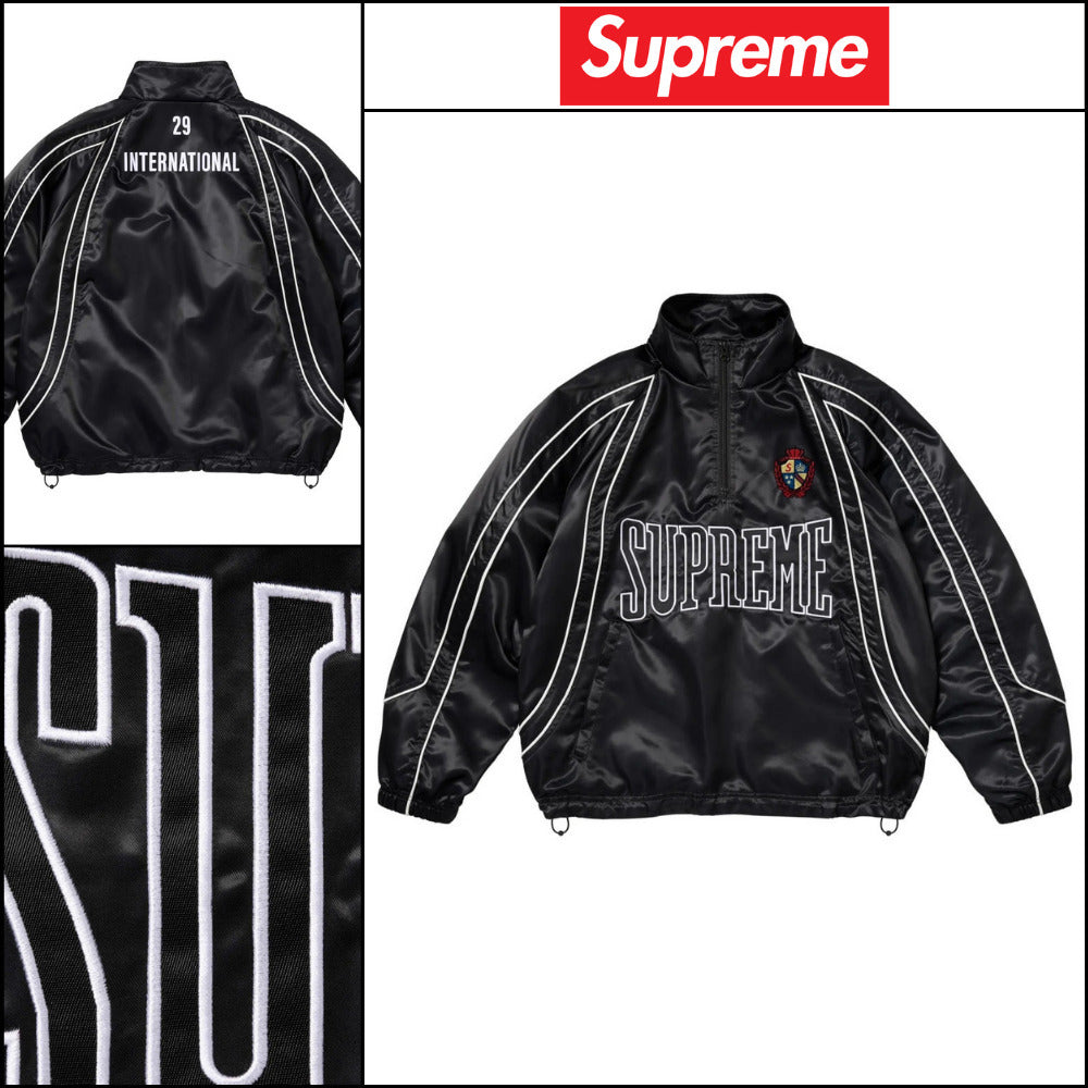 【Supreme】Satin Piping Pullover Black 25SS