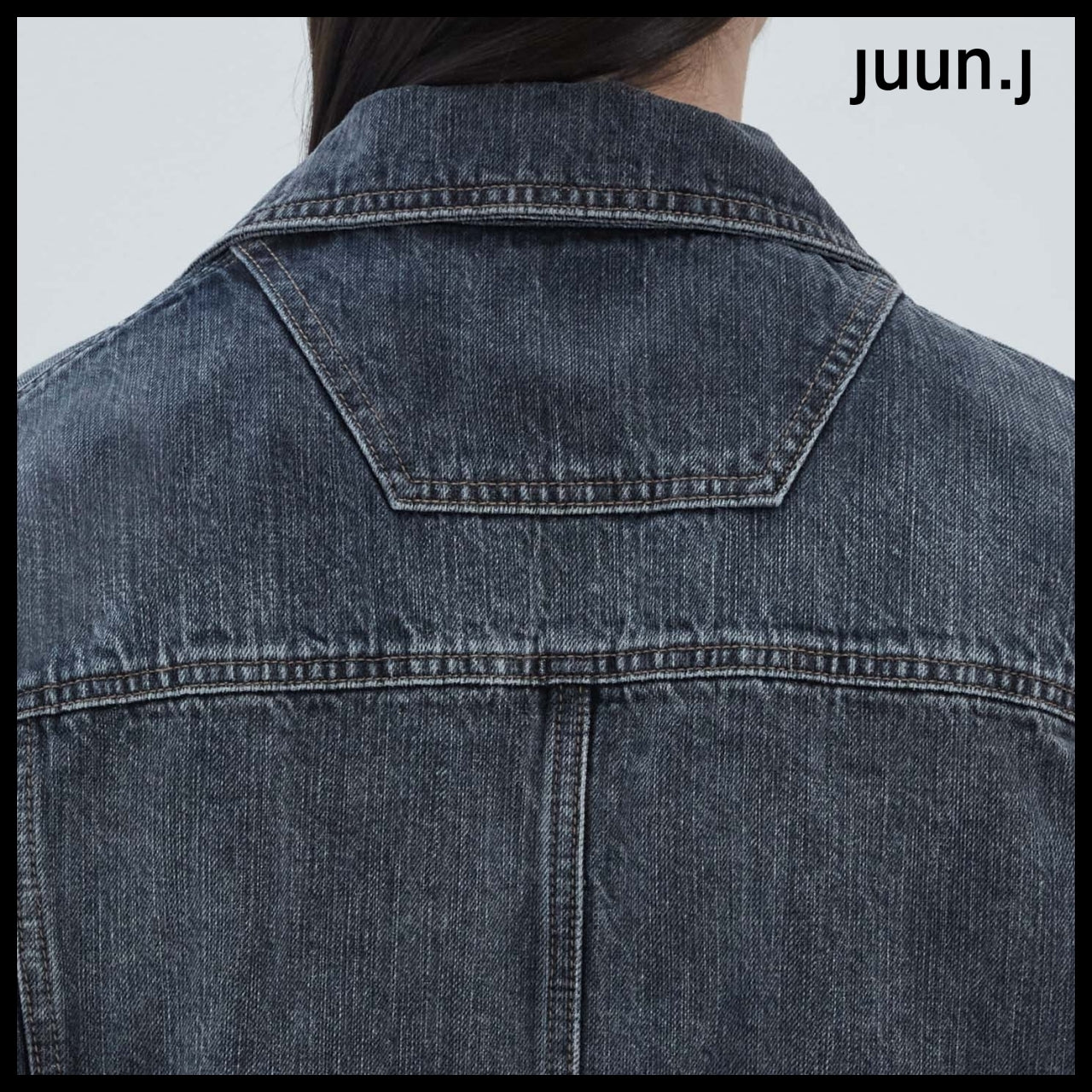 【JUUN.J】CORE Denim Zipper Detail Trucker Ash