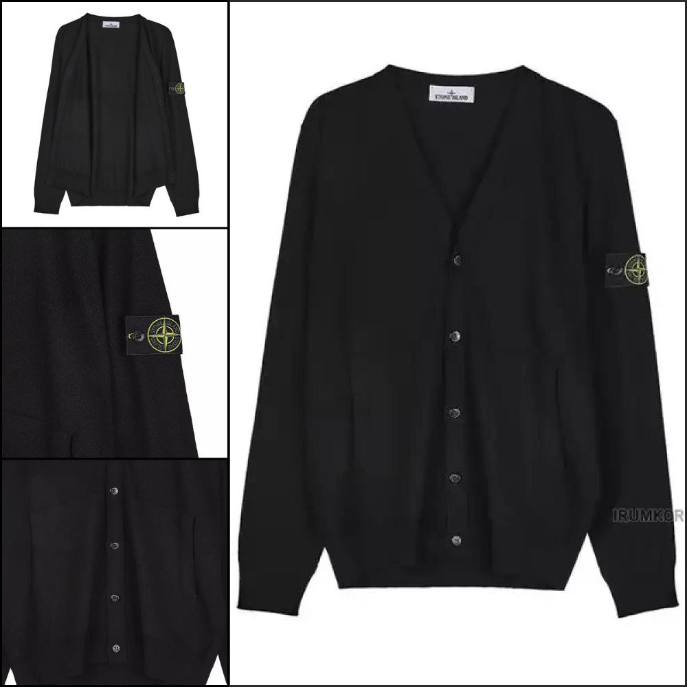 【STONE ISLAND】FW25 Men Virgin Wool Cardigan