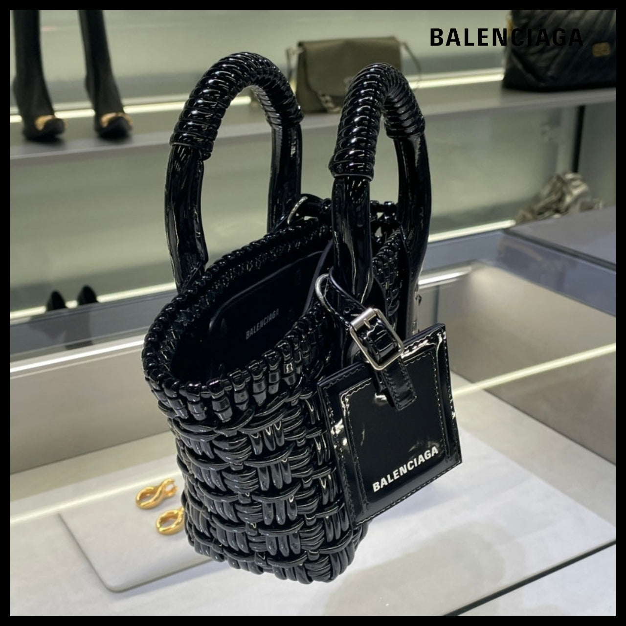 【BALENCIAGA】Bistro Basket with Strap XXS Black