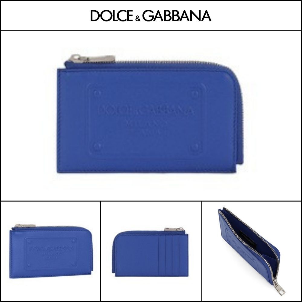 【Dolce & Gabbana】CALFSKIN CARD HOLDER WITH RAISED LOGO
