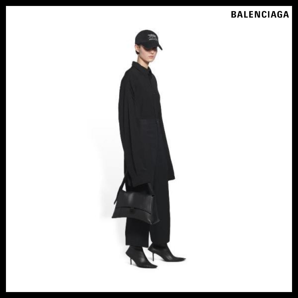 【BALENCIAGA 】Downtown Black Medium Shoulder Bag