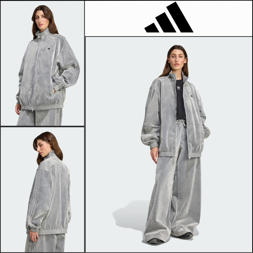 【ADIDAS】Brushed Twill Oversize Firebird Zip Jacket