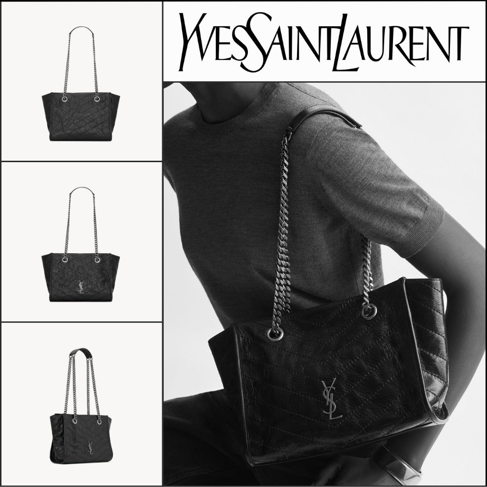 【Saint Laurent】Vintage Leather Small Tote Shoulder Bag