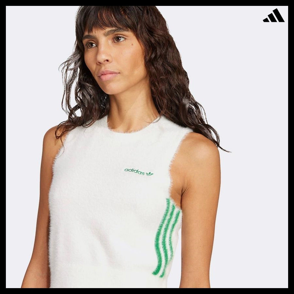 【ADIDAS】 Fluffy Knitted Vest 2 Colors Layered Casual
