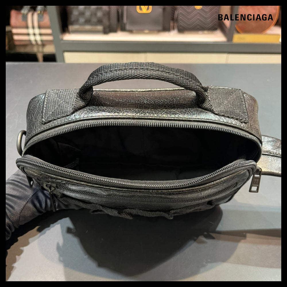 【BALENCIAGA】Army Pouch Crossbody Messenger Bag Black