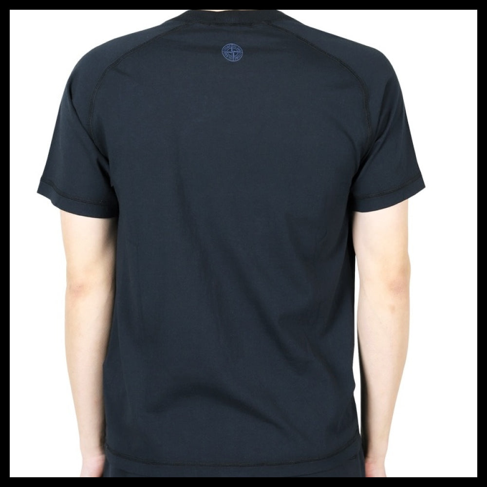 【STONE ISLAND】Logo Print Cotton Jersey T-Shirt Navy