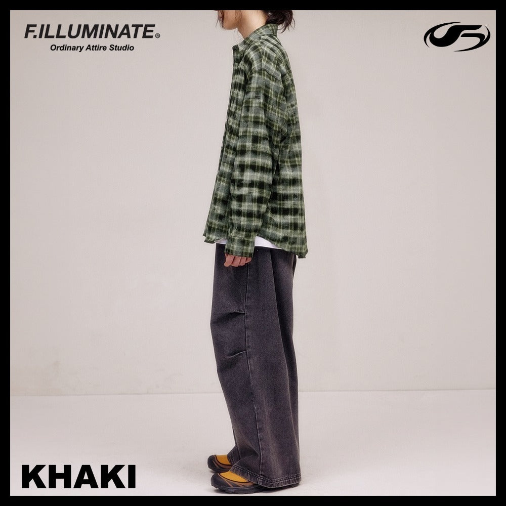 【FILLUMINATE】OVERFIT DAMAGE WASHED CHECK SHIRT 2COLOR