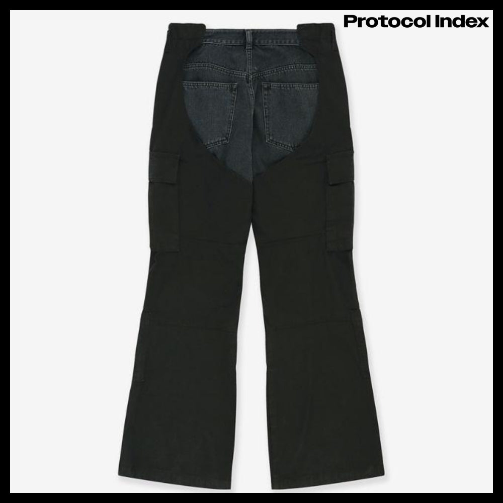 【PROTOCOL INDEX】BIKER CARGO DENIM PANTS BLACK