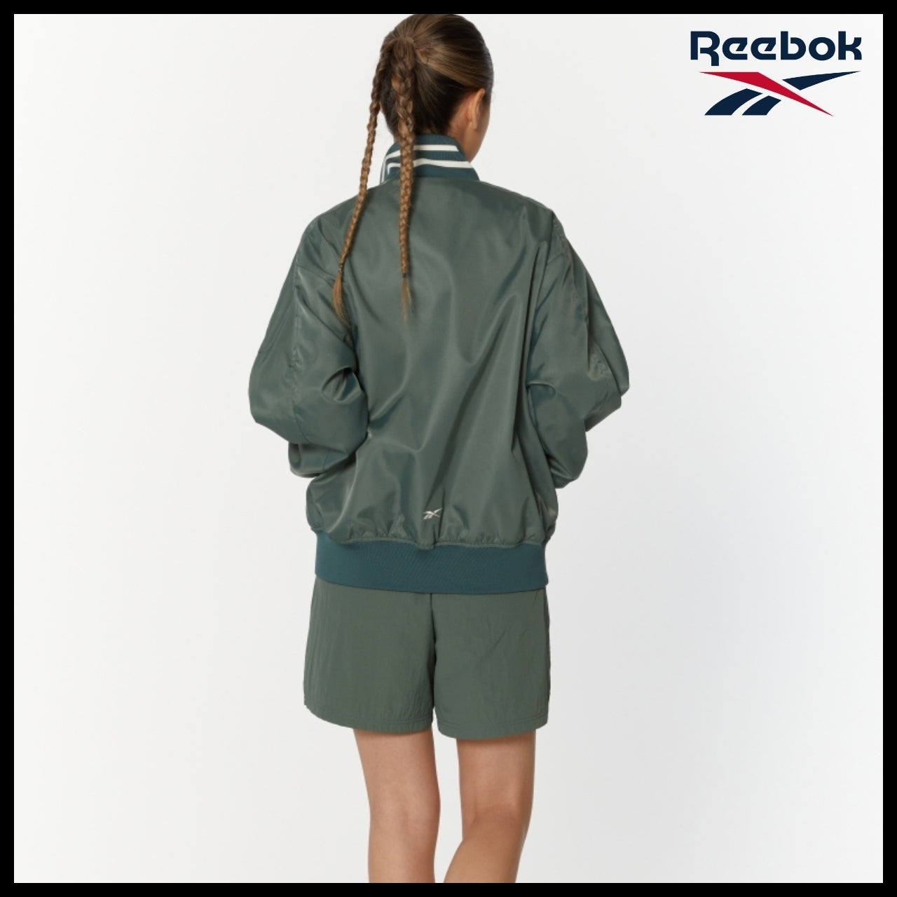 【Reebok】Vector Stadium Varsity Jacket Green