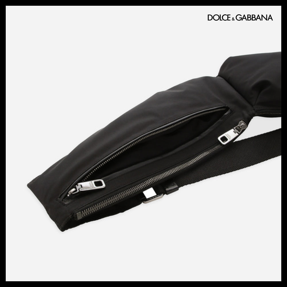 【Dolce & Gabbana】Cross NYLON BELT BAG Black