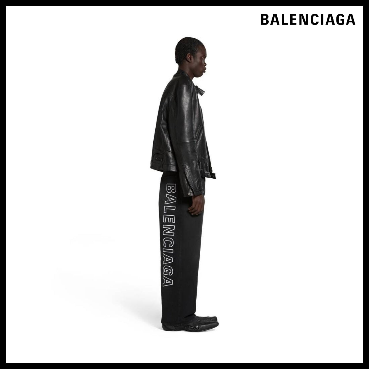 【BALENCIAGA】Outline Baggy Pants Black