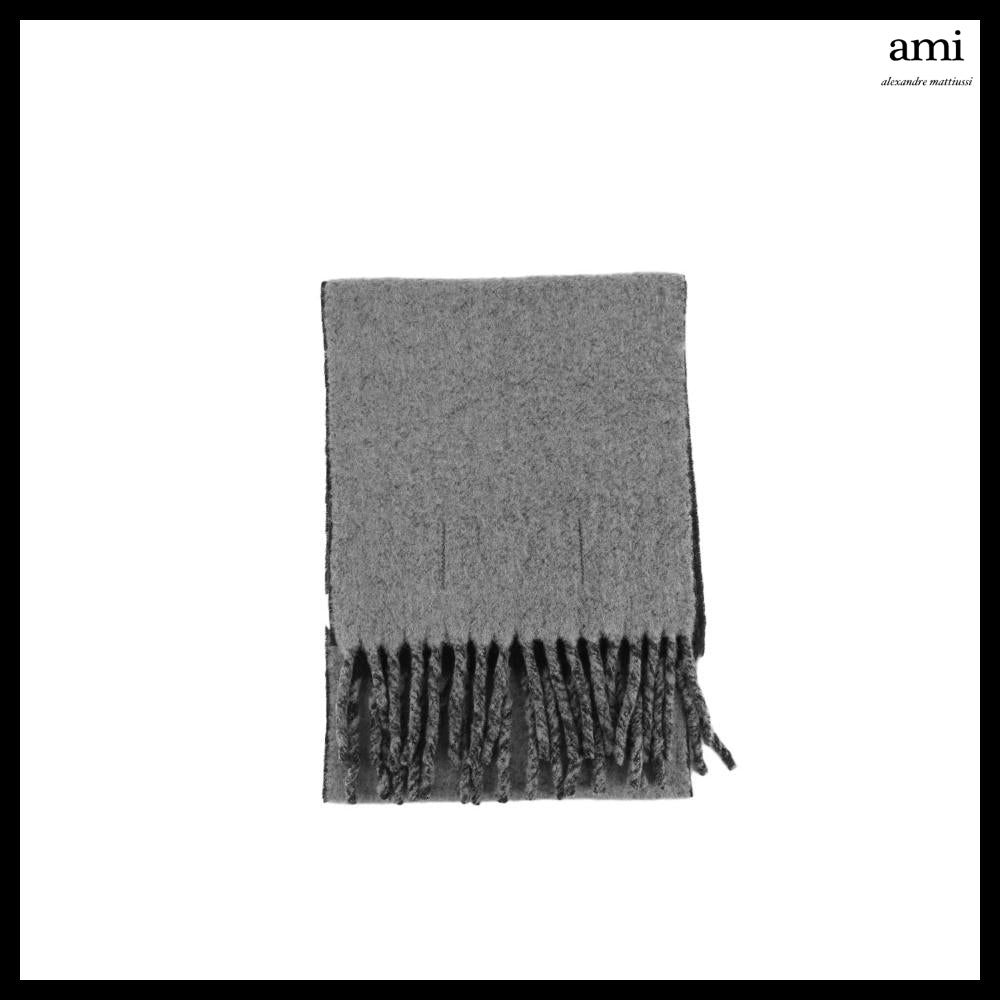 【 AMI PARIS 】 Black Fringe Scarf