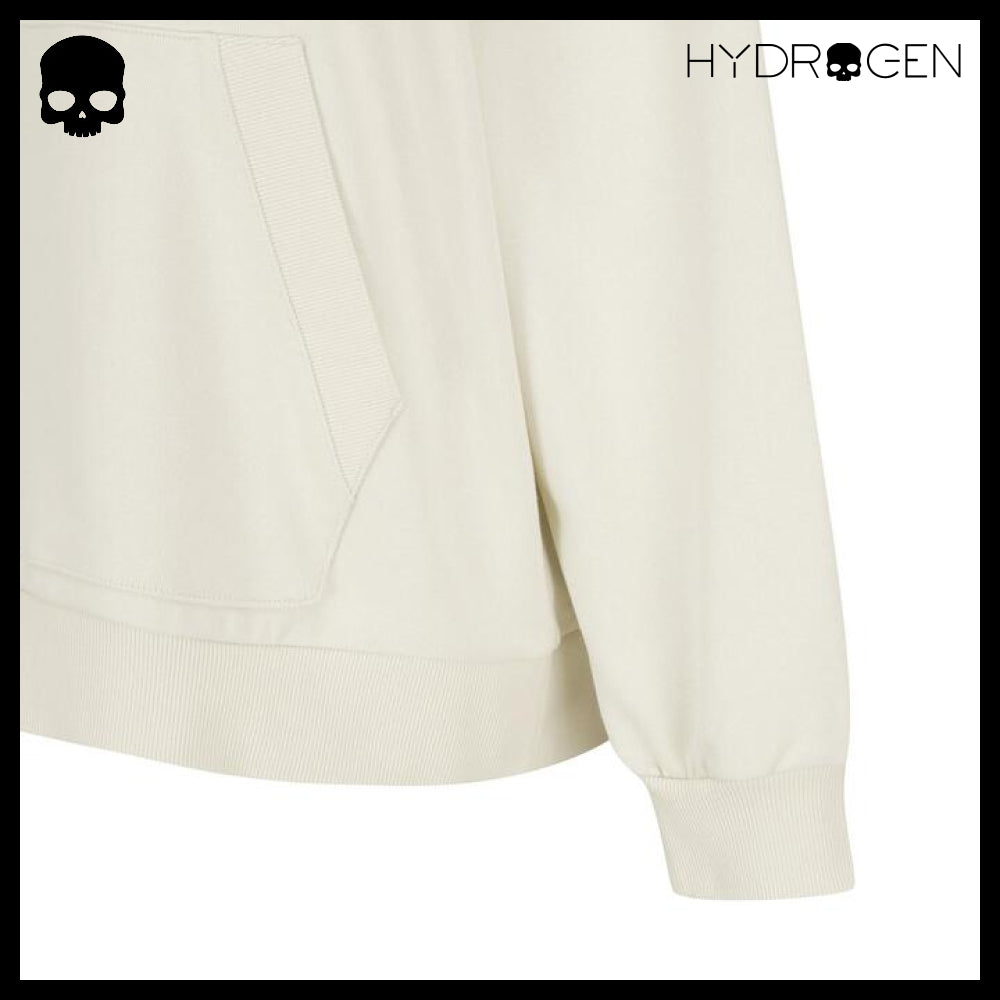 【HYDROGEN】UNI BASIC SKULL LOGO HOODIE IVORY