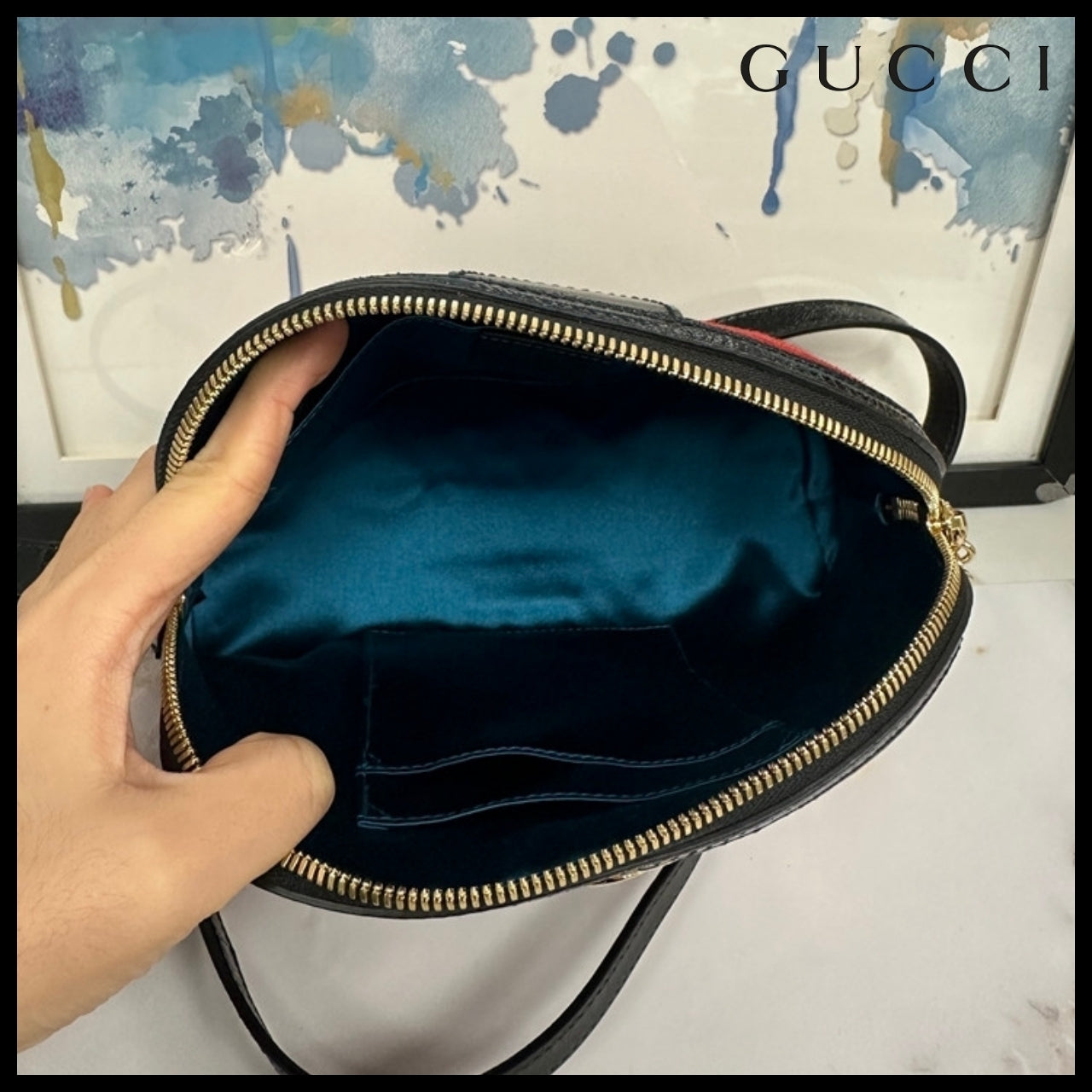 【GUCCI】Ophidia GG Suede Half-Moon Shoulder Bag RED