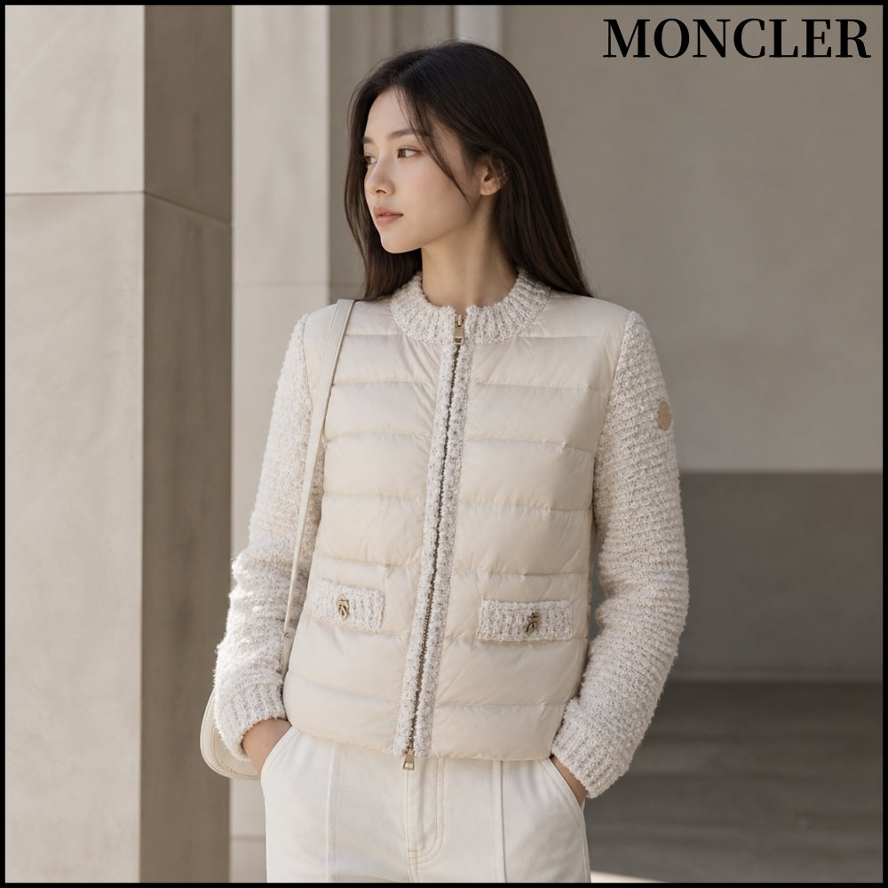 【MONCLER】Padded Zip-up Cardigan Light Beige