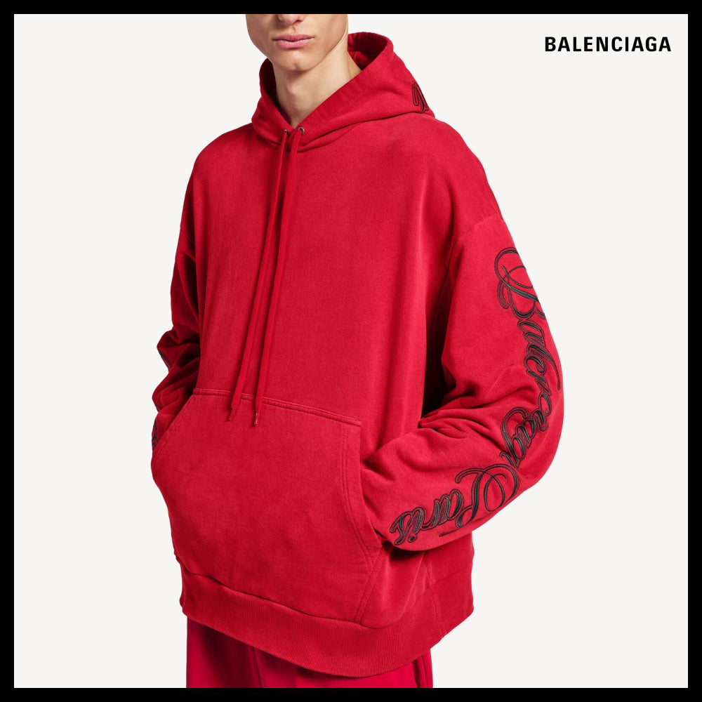 【BALENCIAGA】Cursive Oversized Hoodie