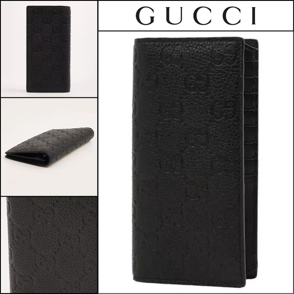 【Gucci】Men's GG Logo Vertical Wallet Luxury Logo