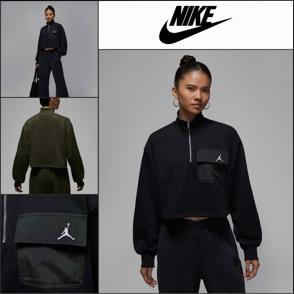 【NIKE】Brooklyn Fleece 1/4 Zip Hike Mike Top W Black