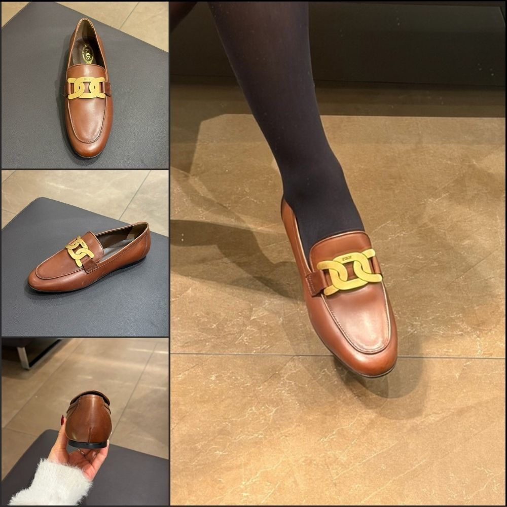 【Tod’s】CUOIO Kate Leather Women’s Loafers Brown