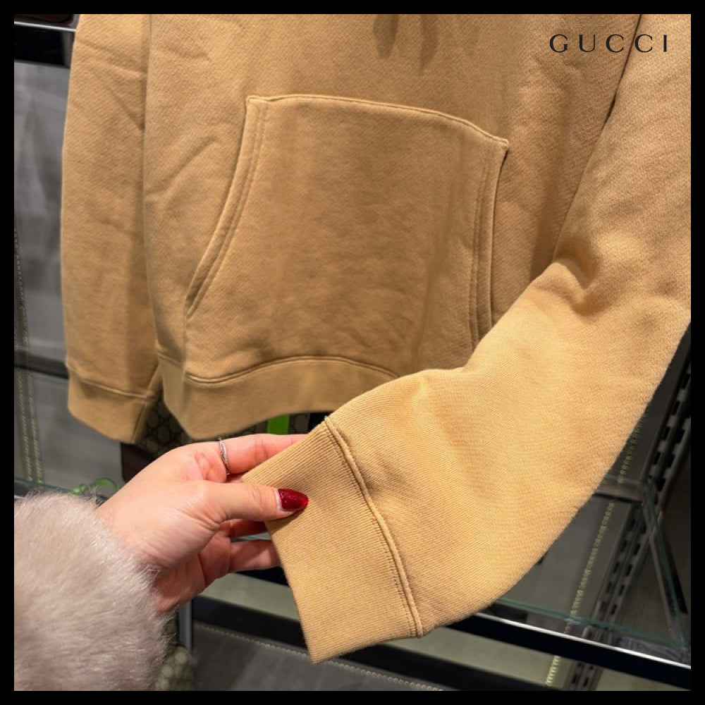 【GUCCI】Interlocking G Heavy Felted Cotton Jersey Hoodie