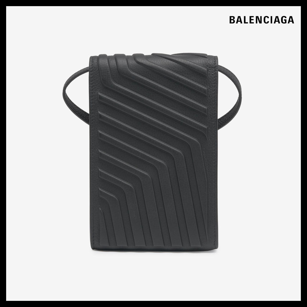 【BALENCIAGA】カー ストラップ フォンポーチ - ブラック
