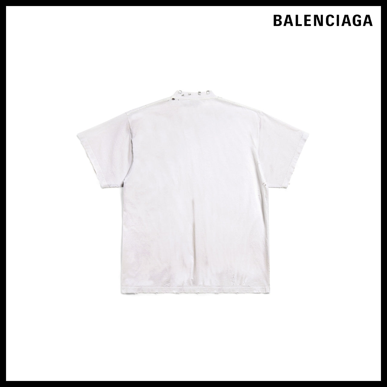 【BALENCIAGA】Pierced T-Shirt Oversized White
