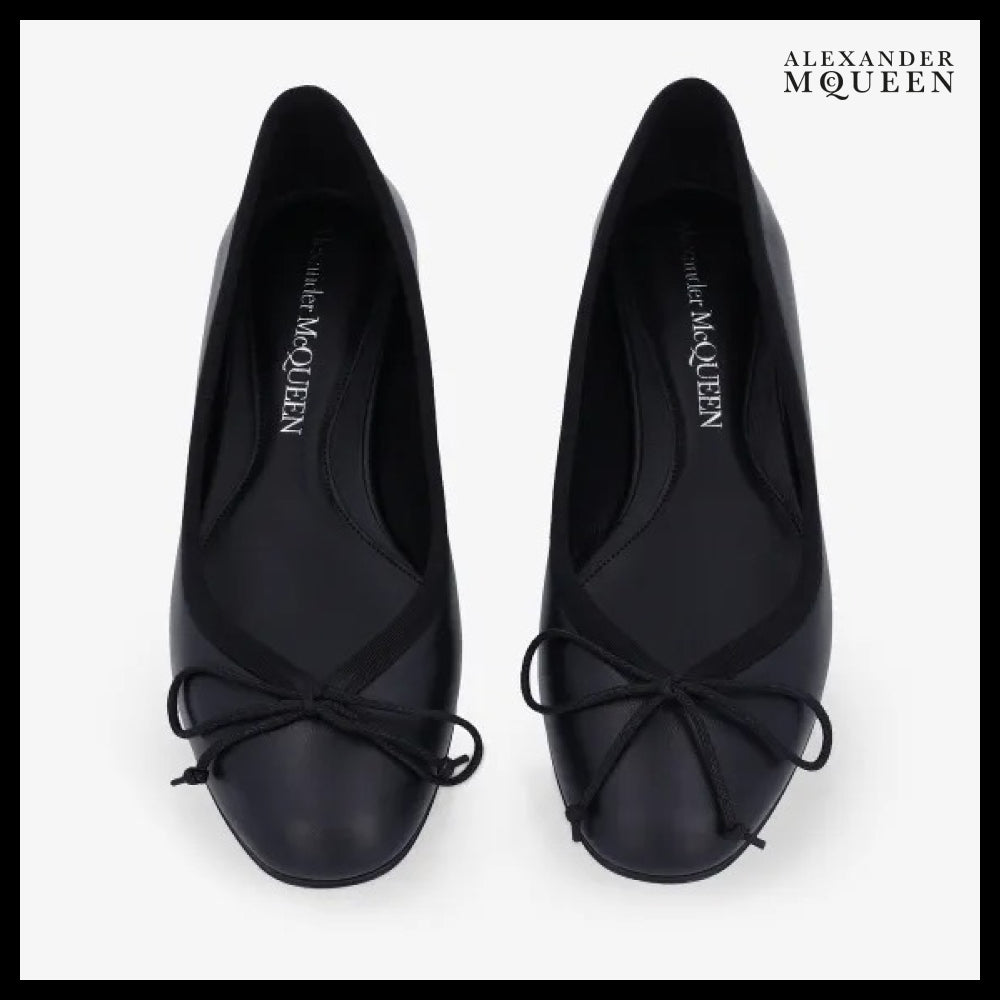 【Alexander Mcqueen】Armadillo Ballet Flat Shoes Black