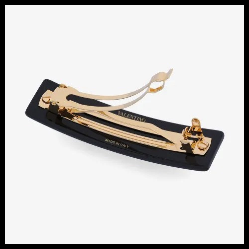 【VALENTINO】Swarovski Crystal Hair Pin Black Gold