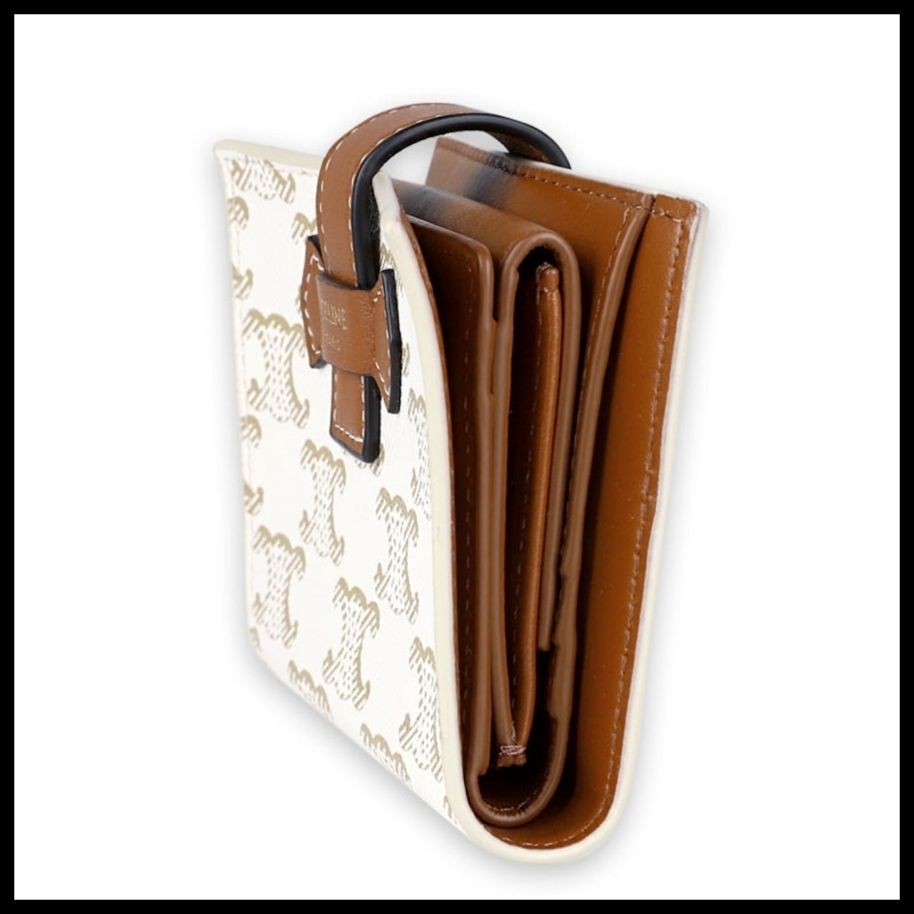 【CELINE】 Women Triomphe Canvas Small Strap Wallet
