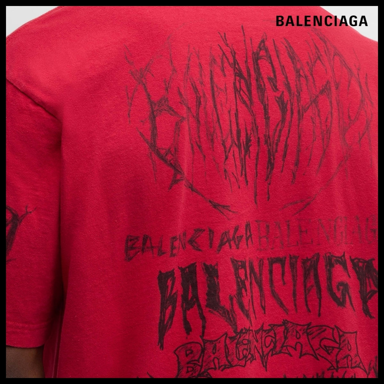 【BALENCIAGA】DIY Metal T-Shirt Large Fit Red
