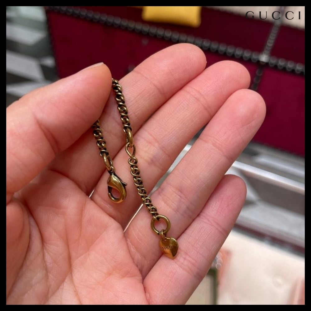 【GUCCI】Lion Head Chain Bracelet Gold