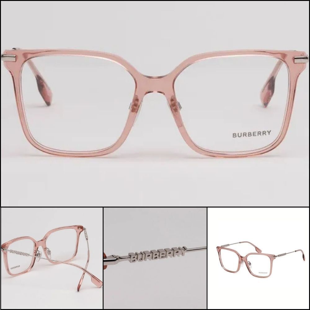 【Burberry】Clear Rose Transparent Horn-Rimmed Eyeglasses