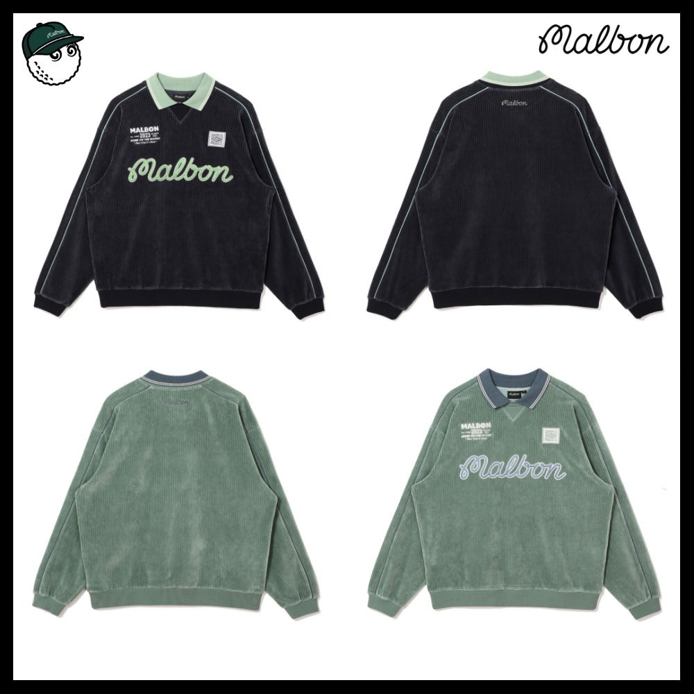 【MALBON】コーデュロイカラーポイントTシャツ 2COLORS