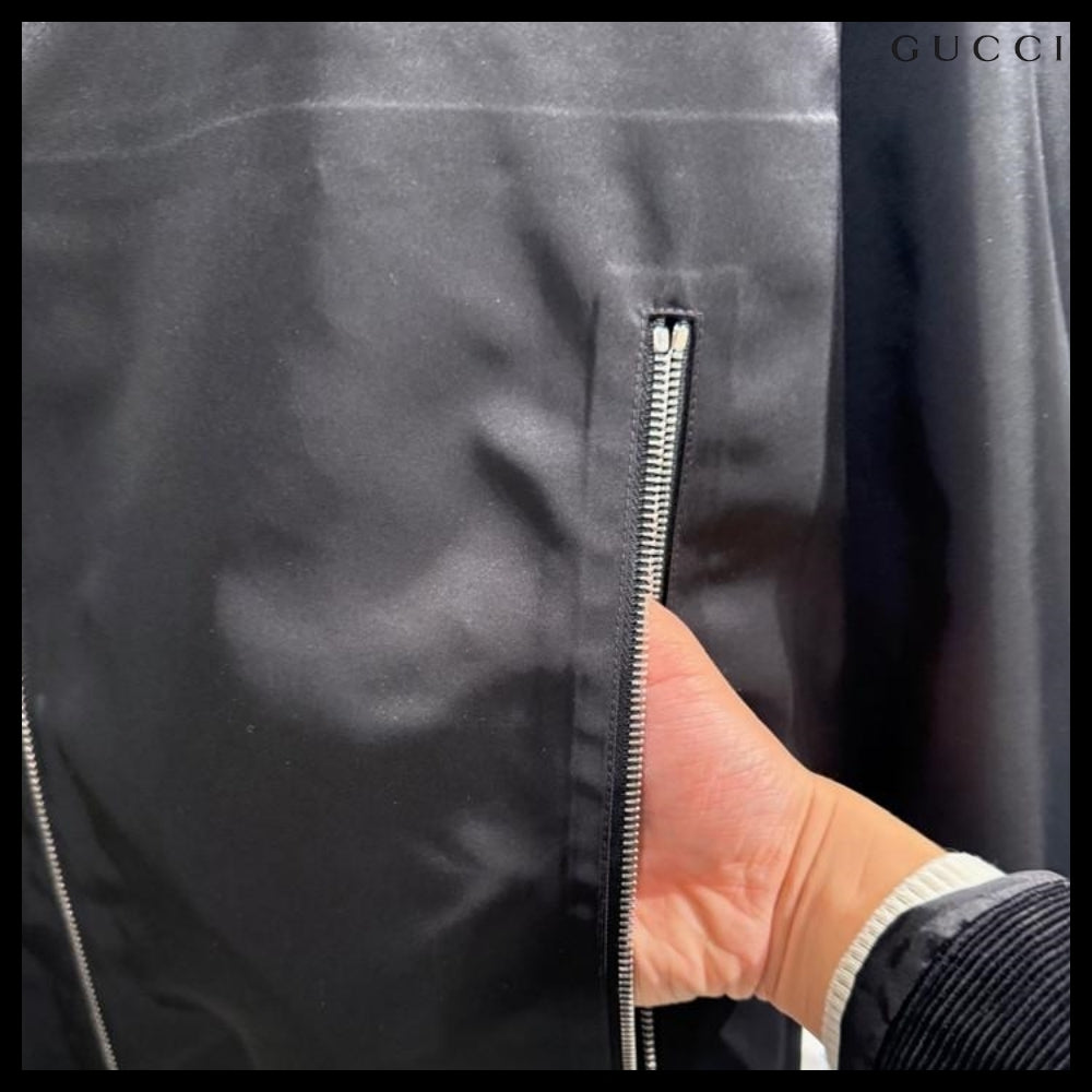 【GUCCI】Logo Compact Nylon Twill Hooded Blouson Jacket