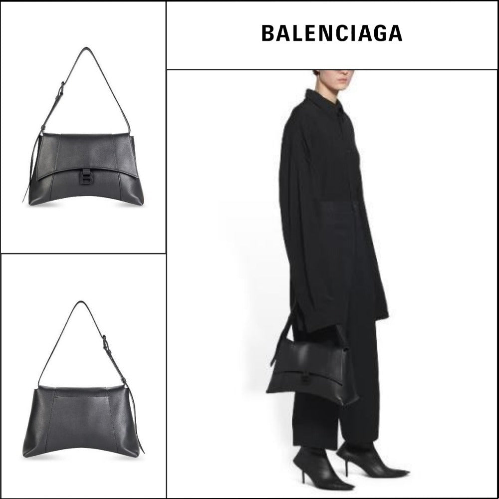 【BALENCIAGA 】Downtown Black Medium Shoulder Bag