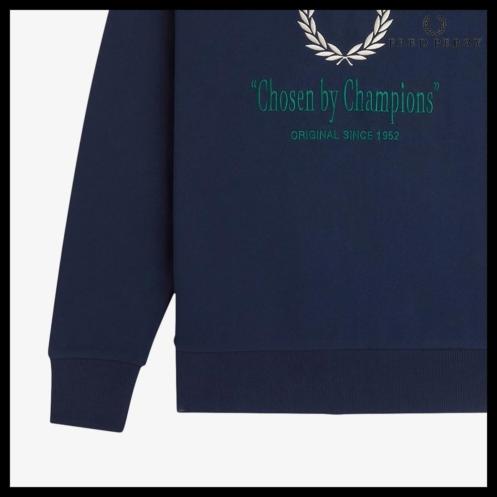 【FRED PERRY】ClubhouseEmbroideredChampionHalfzipSweatshirt
