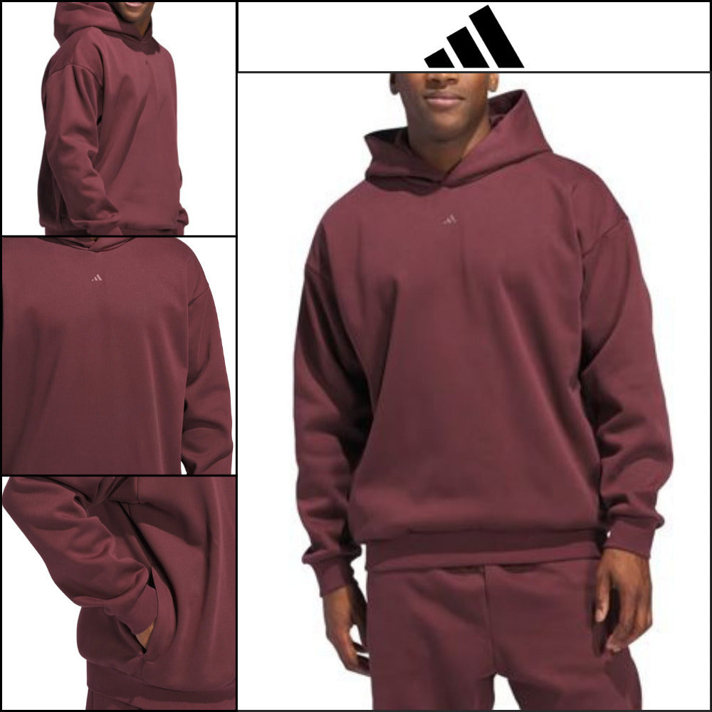 【ADIDAS】 Basketball Fleece Hoodie Aurora Ruby
