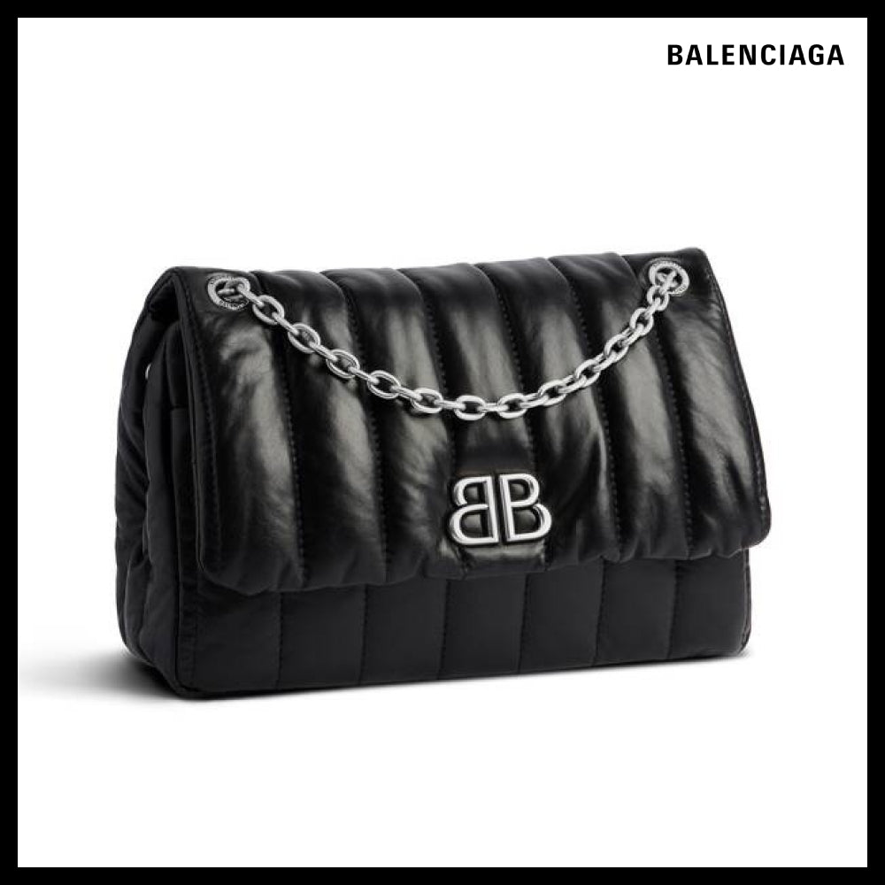 【BALENCIAGA】Monaco mini quilted bag black