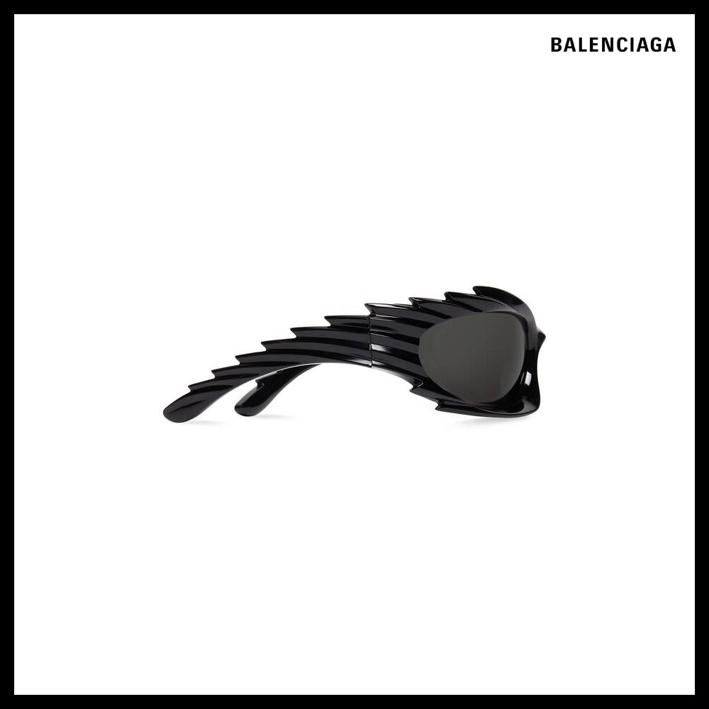 【BALENCIAGA】Black Spike Rectangle Sunglasses