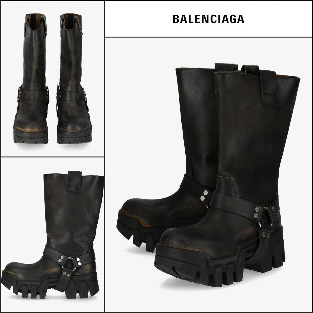 【BALENCIAGA】Bulldozer Harness Boots - Black